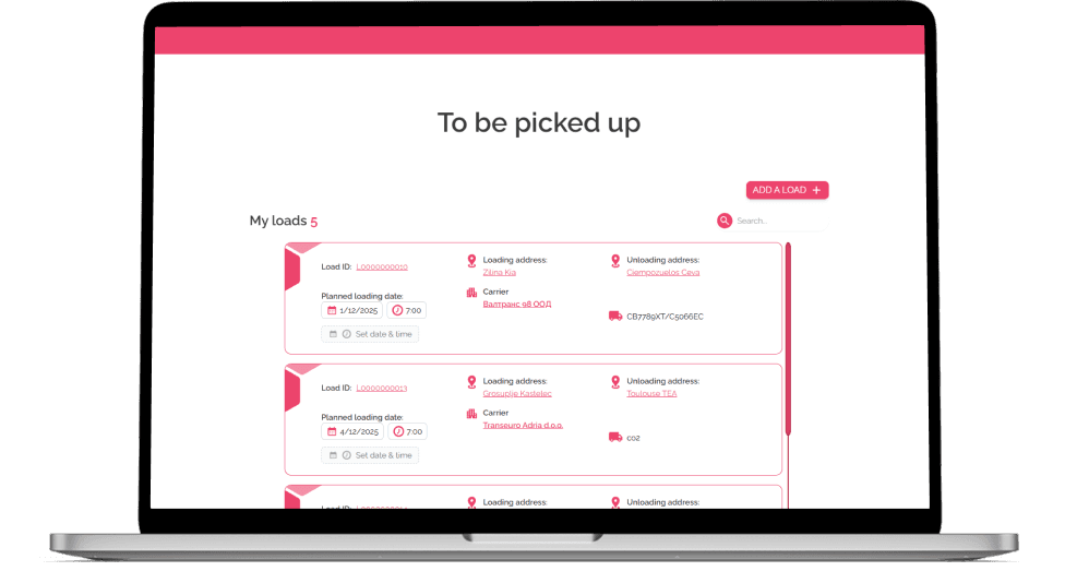 Trucks tracking Interface
